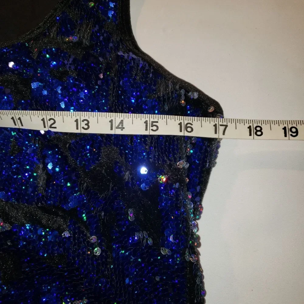 Jazz, Tap, Hip Hop Dance Costume, Blue & Black, Medium Adult